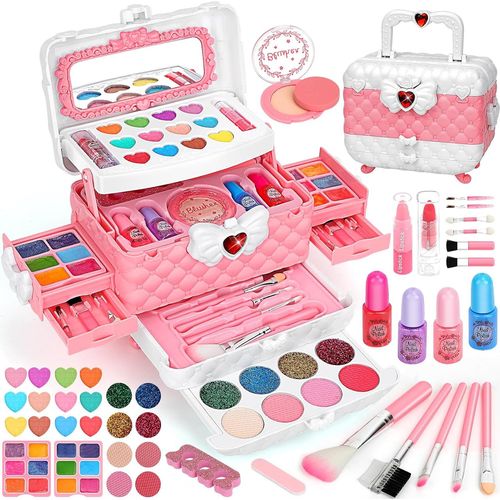 ERYI-Coffret Maquillage Enfant Lavable Jouet Créatif Sécurisé Pour Filles 3-10 Ans Idée Cadeau Anniversaire & Noël\U200C (Pink-Maquillage Enfant)