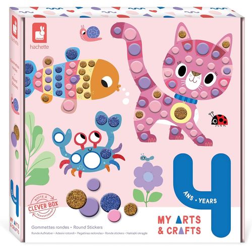 ERYI-- My Arts & Crafts - Dès 4 Ans - Gommettes Rondes - 4 Tableaux - Kit Loisir Créatif Enfant - J07742