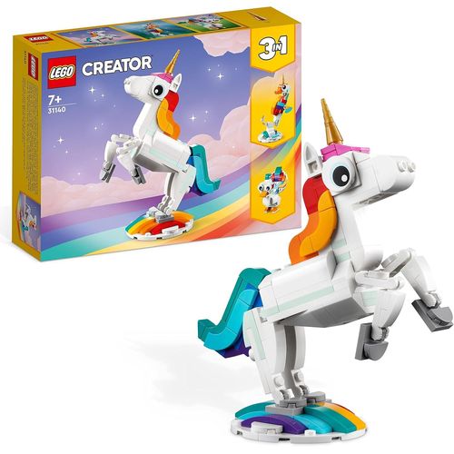 ERYI-Creator 3-En-1 La Licorne Magique - Jouet De Construction Avec Figurine D'Animal Se Transformant En Hippocampe Ou Paon - Cadeau Original Pour Fille Ou Garçon Dès 7 Ans 31140