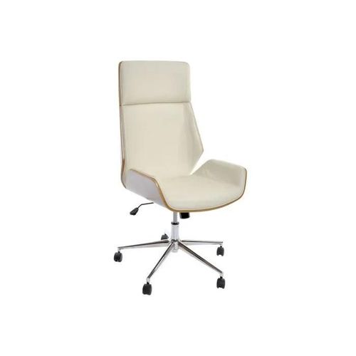 Chaise De Bureau - Dkd Home Decor - Moderne - Noyer - Chrome - Réglable En Hauteur