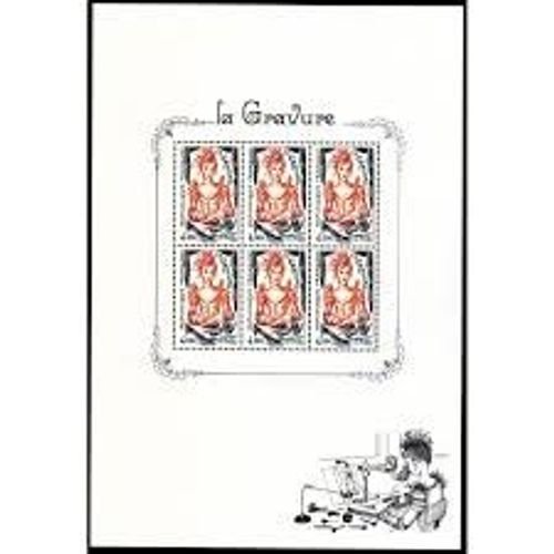 Série Métiers D'Art : La Gravure Bloc Feuillet 150 Année 2020 N° 5408a Yvert Et Tellier Luxe (Reprise Du Timbre De 1984 De Decaris)