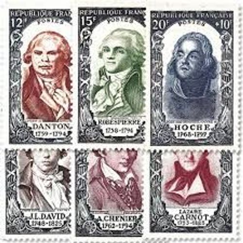 Chénier, David, Carntot, Danton, Robespierre, Hoche Série Complète Année 1950 N° 867 868 869 870 871 872 Yvert Et Tellier Luxe
