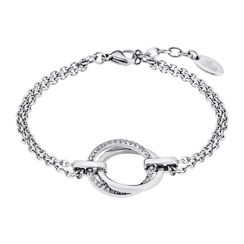 Bracelet Lotus Style Double Anneau Sertis