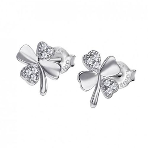 Boucles D'oreilles Lotus Style Trèfles Argent Oxydes