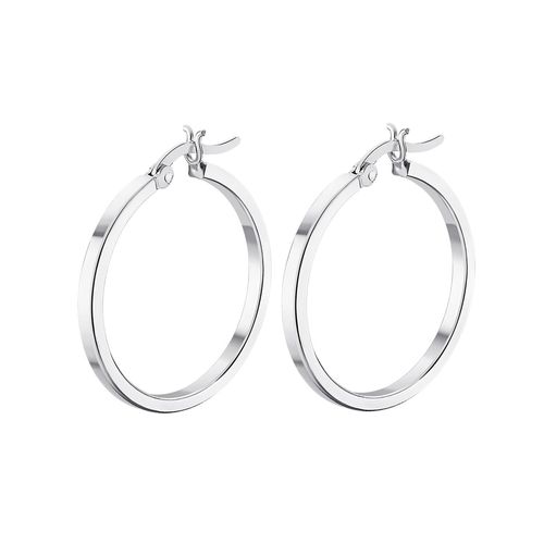 Créoles Lotus Silver Fil Carré 2mm