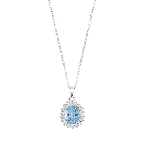 Collier Lotus Sylver Pendentif Marguerite Bleu
