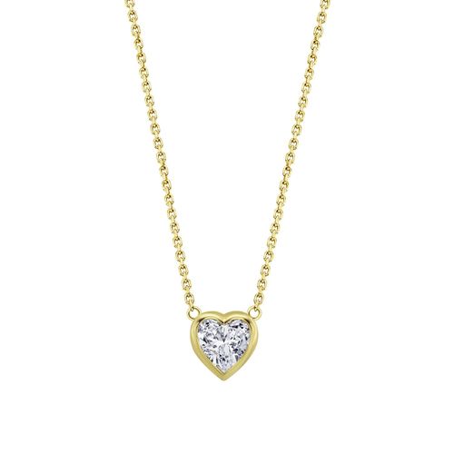 Collier Lotus Silver Coeur Argent Doré Oxydes