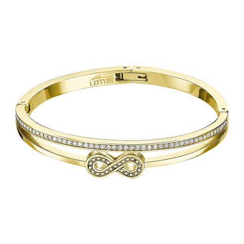 Bracelet Jonc Lotus Acier Doré Oxydes Infini