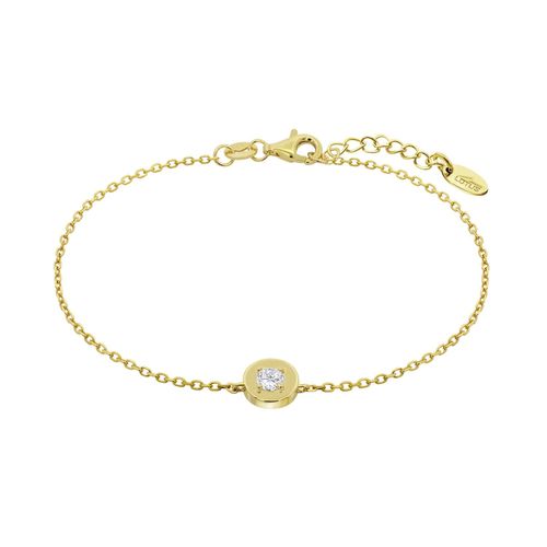Bracelet Lotus Silver Doré Pastille Empierrée
