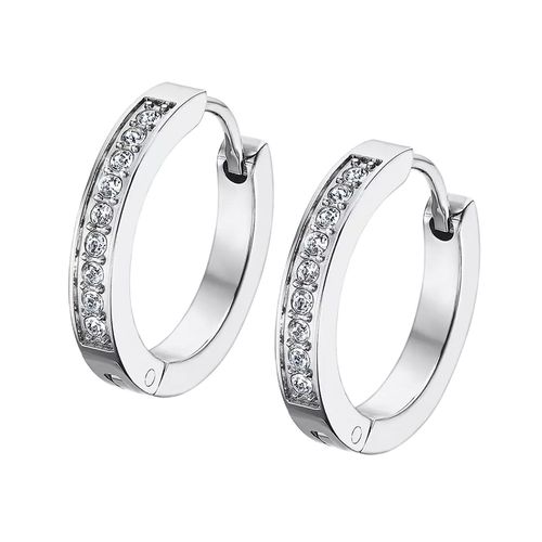 Créoles Lotus Style Serties D'oxydes De Zirconium