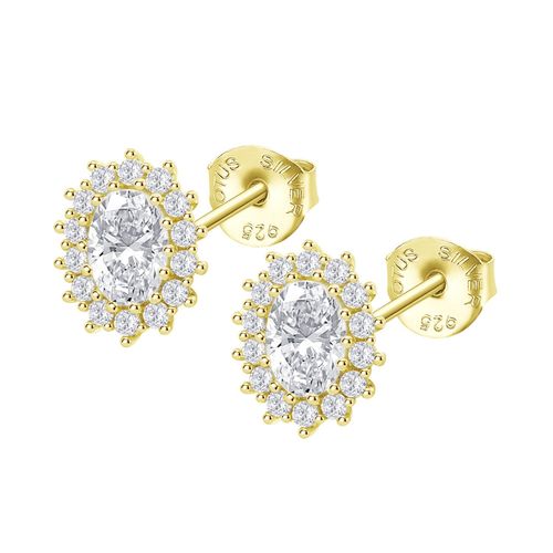 Puces D'oreilles Lotus Silver Marguerite Blanc