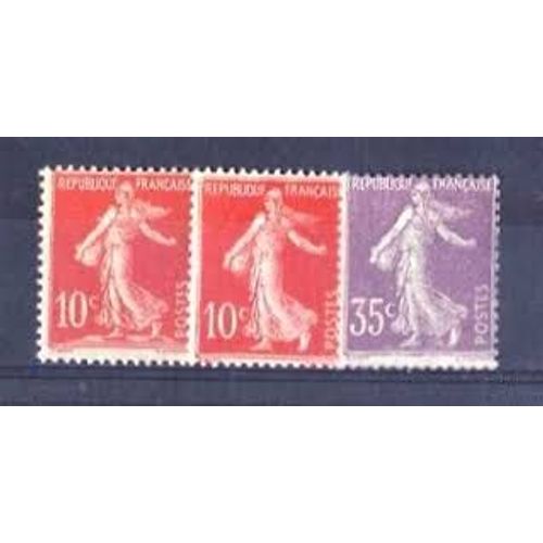 Type Semeuse Fond Plein Une Sans Sol Et Les Deuc Autres Avec Sol Série Complète Année 1906 N° 134 135 136 Yvert Et Tellier Luxe