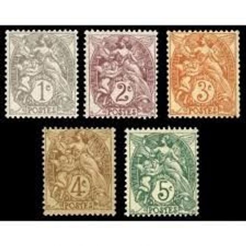 Type Blanc Série Complète Année 1900 N° 107 108 109 110 111 Yvert Et Tellier Luxe