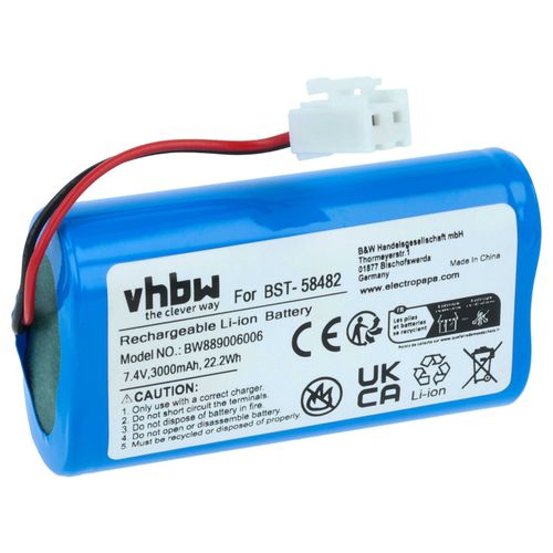 vhbw Batterie compatible avec Kokido Vektro Z200 nettoyeur de piscine (3000mAh, 7,4V, Li-ion)
