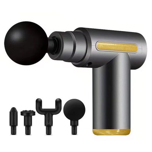 Masseur portatif de robinet de pistolet de Fascia corps dos et cou jambe 6 vitesses USB charge masseur de robinet tenu dans la main - Type gray