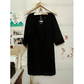 Robe En Dentelle Noire Légèrement Translucide 32 Xxs Season Neuve.