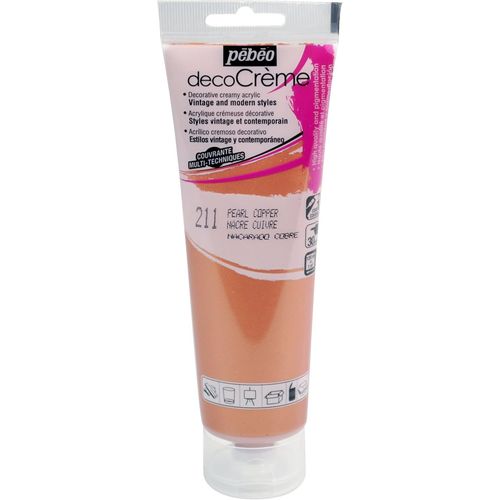 Peinture Acrylique Texture Crème pour la Décoration - Finition nacrée - 120 ML - Cuivre