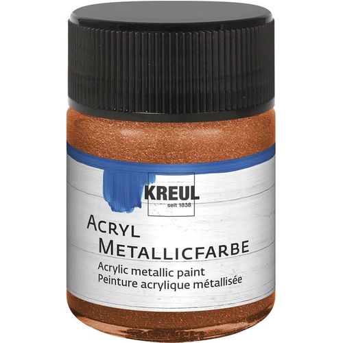 Peinture acrylique métallique, 50 ml verre en cuivre, peinture acrylique glamour à effet métallique à base d'eau, couvrante, crémeuse, séchage rapide et résistante à l'eau
