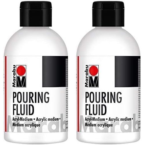 Pouring Fluid Acrylique Liquide, Médium De Lissage Fluide, Technique De La Peinture Fluide Et Coulées - Améliore Les Propriétés De Dégradé Des Peintures Acryliques, Ne Jaunit Pas (Lot De 2)