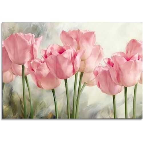 Peinture À L'huile Pour Enfants Ou Adultes Débutant Avec Pinceaux Et Peintures Acryliques(40x50cm Tulip)