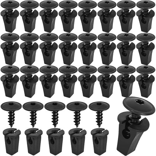 CHECARZHN--NO1-Vis De Voiture, 30 Pièces D'Aile De Voiture M5X16Mm Vis Autotaraudeuses 30 Pièces D'Écrous D'Extension Clips De Fixation Pour N90974701 Auto Voitures Panneaux Portes Pare-Chocs