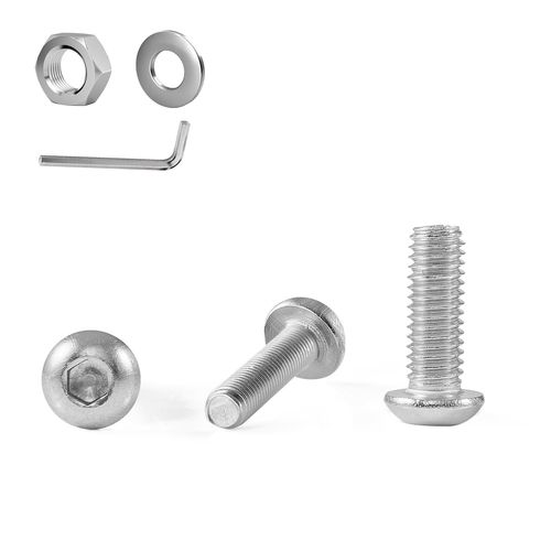 CHECARZHN--NO1-Lot De 20 Vis À Tête Bombée Avec Six Pans Creux Selon La Norme Iso 7380-1 En Acier Inoxydable A2 V2A, Filetage Complet, Vis À Tête Bombée (20 Pièces, M8 × 25 Mm)
