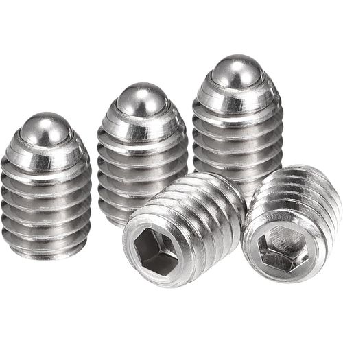 CHECARZHN--NO1-Pointe À Bille Ensemble Vis M6 X 8Mm 304 Inox Acier Métrique Ressort Hexagonal Pr Vis 10Pcs