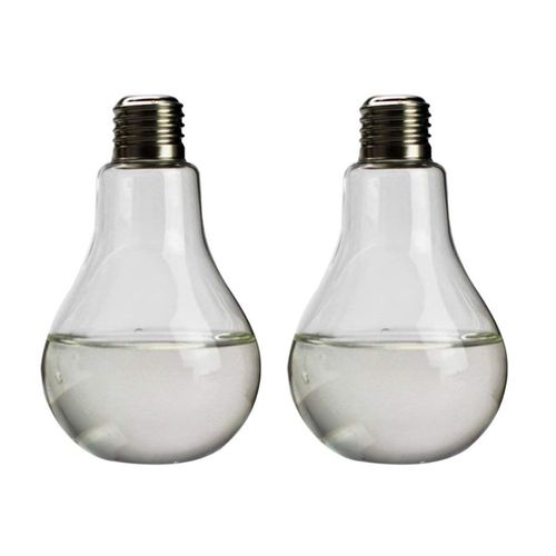 2X Vase de Table En Verre Transparent Forme de L'Ampoule pour Plantes Fleurs Decoration de Jardin Maison Mariage