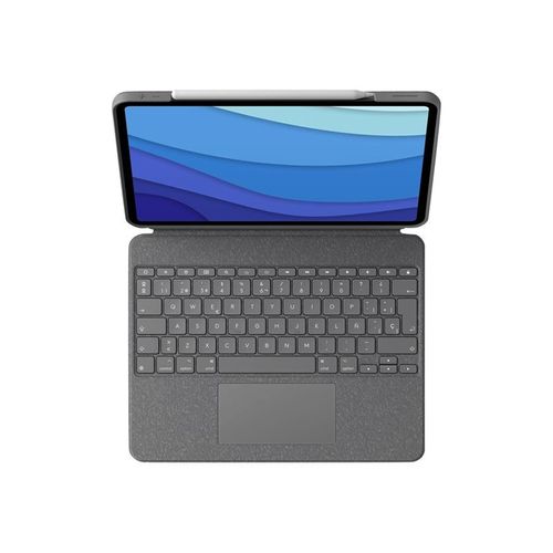 Logitech Combo Touch - Clavier et étui - avec trackpad - rétroéclairé - Apple Smart connector - QWERTY - Espagnol - gris oxford - pour Apple 12.9-inch iPad Pro (5ème génération)
