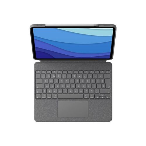 Logitech Combo Touch - Clavier et étui - avec trackpad - rétroéclairé - Apple Smart connector - QWERTY - R.-U. - gris oxford - pour Apple 12.9-inch iPad Pro (5ème génération)