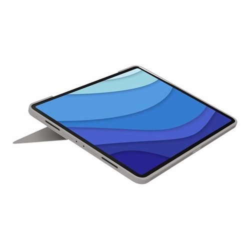 Logitech Combo Touch - Clavier et étui - avec trackpad - rétroéclairé - Apple Smart connector - QWERTY - International US - sable - pour Apple 12.9-inch iPad Pro (5ème génération)