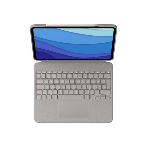 Logitech Combo Touch - Clavier Et Étui - Avec Trackpad - Rétroéclairé - Apple Smart Connector - Qwerty - Espagnol - Sable - Pour Apple 12.9-Inch Ipad Pro (5ème Génération)