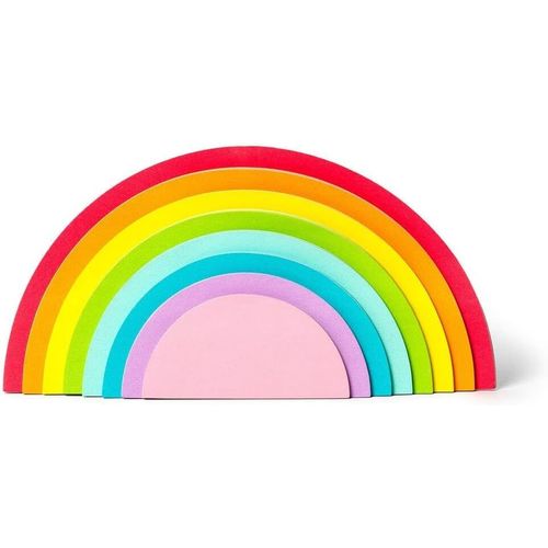 Bloc-Notes Autocollant, Rainbow Thoughts, Bloc-Notes Autocollant En Forme D'arc-En-Ciel, 12 X 6 Cm, 152 Feuilles Adhésives Amovibles Et Repositionnables En 8 Couleurs Différentes