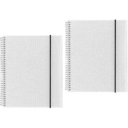 Cahier Pointillé Spirales A4, 80 Feuilles Carnet À Pois, Bloc Note Spirale Pointillé, Couverture De Pp Avec Ceinture Élastique Spirale Notebook Lot De 2