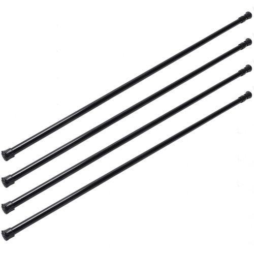 4x Extendable Tringles À Treillis Pour Rail De Rideau À Tension De Voile De Ressort Télescopique, 70 - 120cm, Noir
