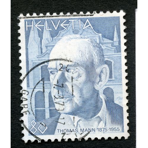 Timbre Oblitéré Helvetia, Thomas Mann 1875-1955, 80