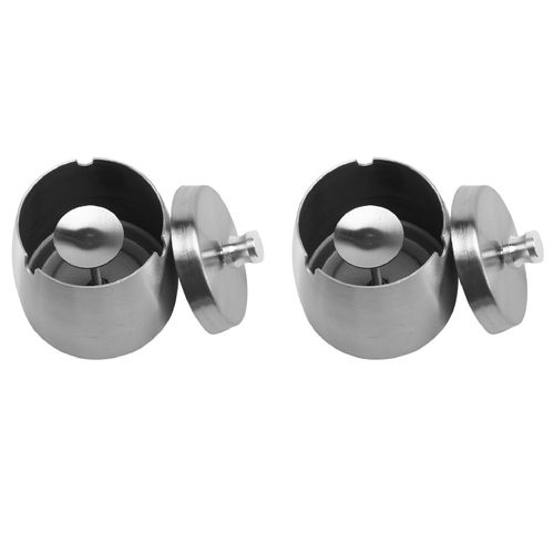 2x Cendrier Extérieur Avec Couvercle Pour Cigarettes Cendrier Étanche À La Pluie Coupe-Vent En Acier Inoxydable Pour L'extérieur Accueil Table Bar Ktv