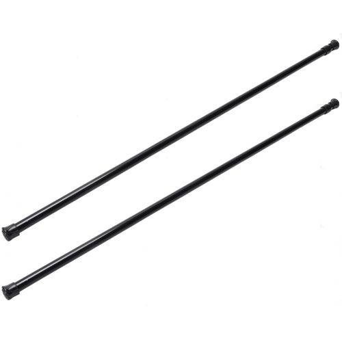2x Extendable Tringles À Treillis Pour Rail De Rideau À Tension De Voile De Ressort Télescopique, 70 - 120cm, Noir