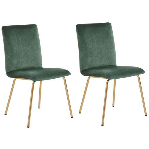 Chaise De Salle À Manger Set De 2 Velours Vert Émeraude Rubio