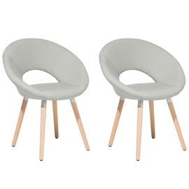 Chaise De Salle À Manger Set De 2 Tissu Gris Clair Roslyn
