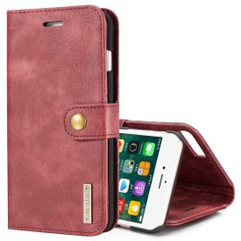 Dg.Ming Pour Iphone 8 Plus Et Iphone 7 Plus Étui De Protection Magnétique Détachable À Rabat Horizontal Crazy Horse Texture Avec Porte-Cartes Et Porte-Monnaie (Brun)