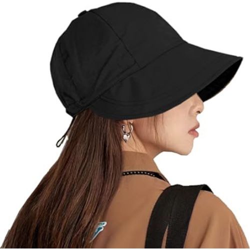 Noir, 56-58cm, Chapeau De Soleil Pointu Pour Femmes, Séchage Rapide, Casquette De Baseball De Couleur Unie, Chapeau De Plage D'été, Chapeau De Soleil, Golf En Plein Air