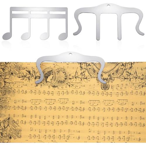 (Argent)Lot De 2 Clips De Partition De Musique En Métal, Clip Pour Pupitre Pince À Partitions Note De Musique Clip Livre Pour Jouer En Extérieur, Livres, Piano, Guitare, Violon, Clavier