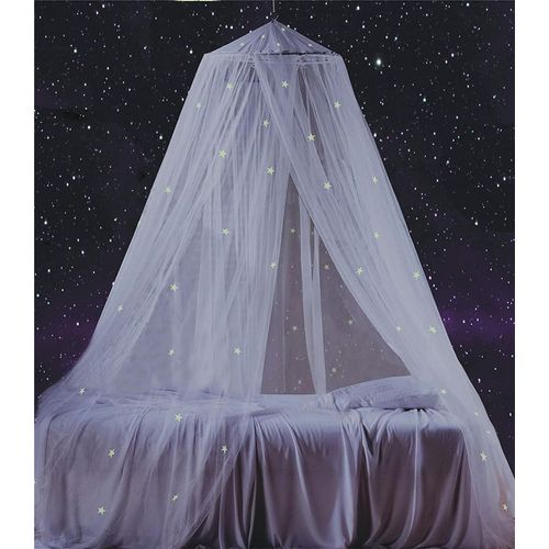 Auvent De Lit Avec Étoiles Fluorescentes Phosphorescentes, Moustiquaire Pour Bébé, Enfants, Garçons, Filles, Fille. Ciel De Lit Pour Bébé, Lit D'enfant, Lit De Fille Ou Lit De Taille Réelle