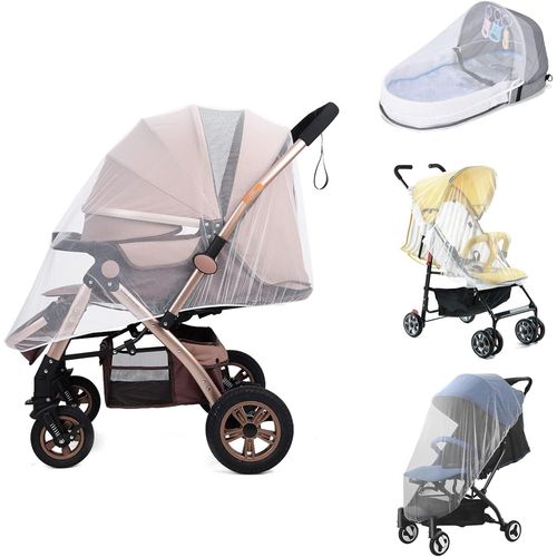 Moustiquaire Poussette,Moustiquaire Bebe,Auto-Siège, Lit Parapluie, Protection Anti-Insectes Pour Bébés,Tissu À Mailles Résistante,Lavable