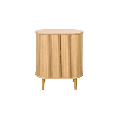 Buffet Haut Vintage Avec Portes Coulissantes Bois Clair Chêne L70 Cm Epic