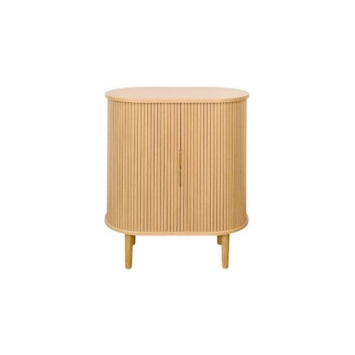 Buffet Haut Vintage Avec Portes Coulissantes Bois Clair Chêne L70 Cm Epic