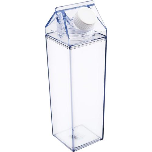 Bouteille De Lait Carrée(Transparent / 500 Ml) Claire Bouteille De Jus D'eau En Plastique Étanche Pour Sports De Plein Air Voyage Camping Escalade