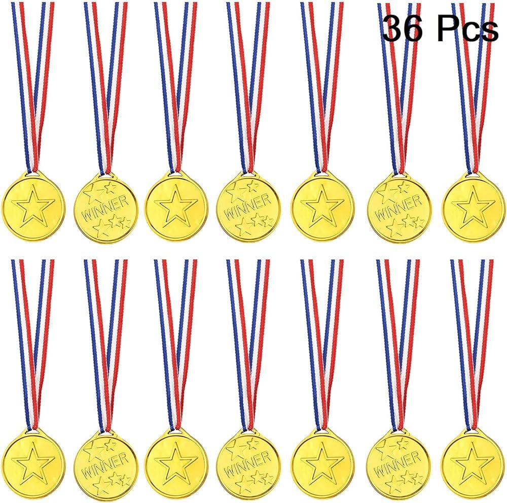 36 Pièces Médailles D'or Gagnant Médailles En Plastique Pour Enfants Médaille D'or Pour Enfants Décorations De Fête Et Récompenses Sportives