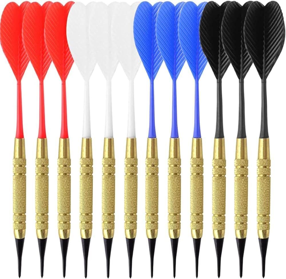 Pointe Plastique, Flechettes pour Cible Electronique, 12 Fléchettes à Pointe Souple pour Cible de Flechette Electronique, 18 Grammes Flechette, avec 1